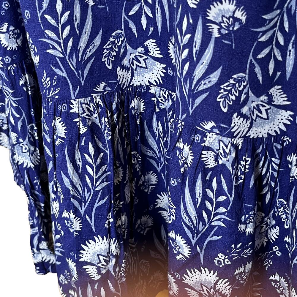 Universal Thread Shirt Blue Cottage Core Floral Ruffle New M - Picture 5 of 7